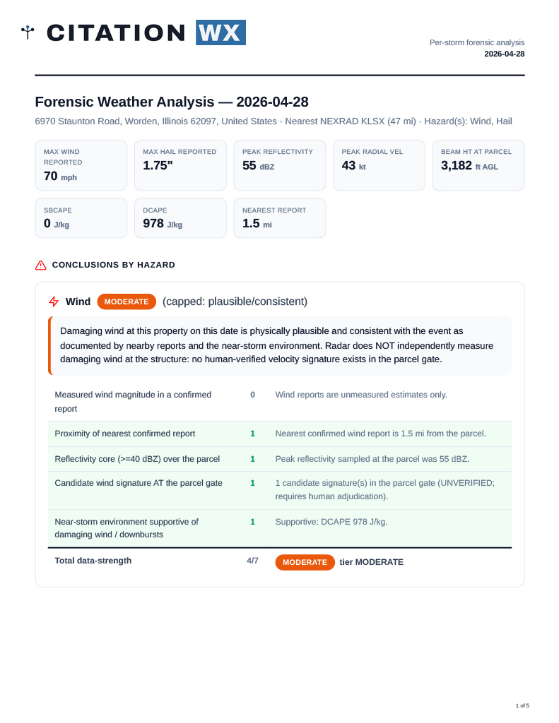 Detailed Analysis report — findings page